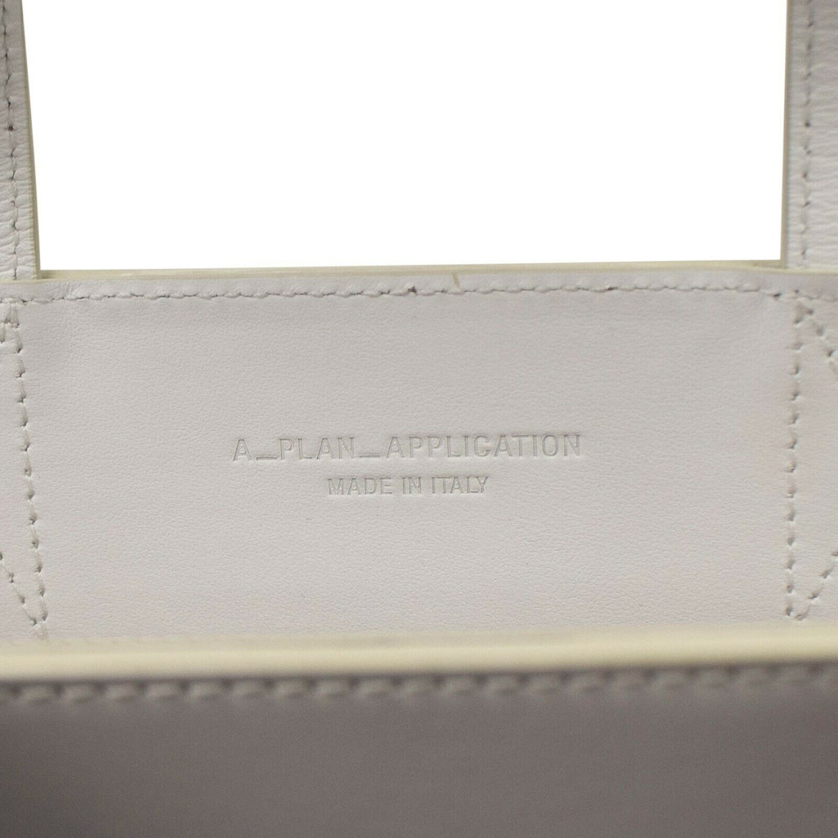 Optic White Leather Tote Bag